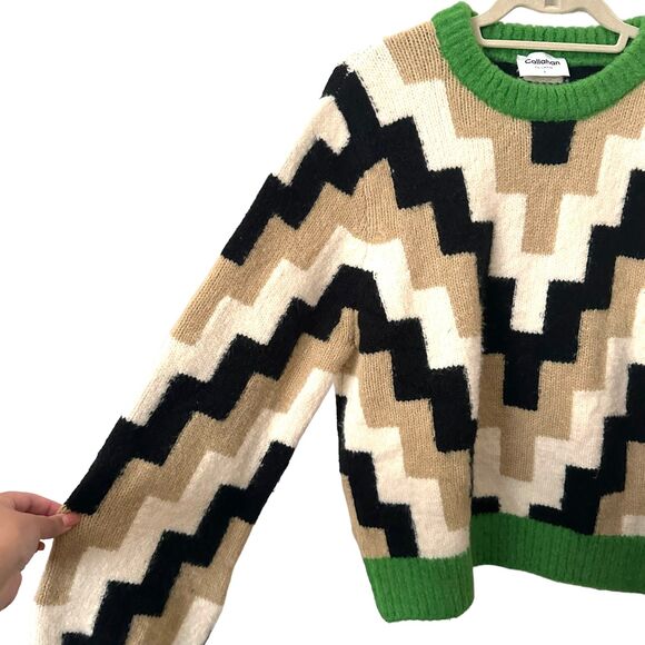 CALLAHAN KNITWEAR‎ Patterned Crewneck Sweater Sz Large - Picture 4 of 5